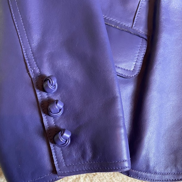 Pamela McCoy Purple Leather Jacket Largee - Picture 2 of 5